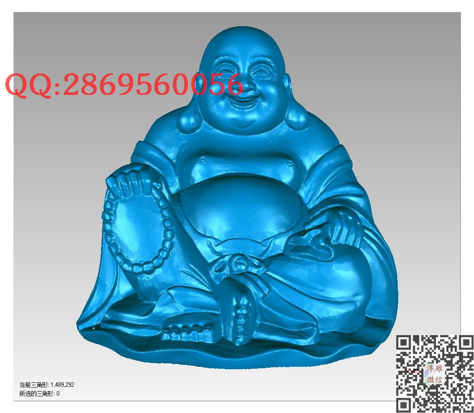 027弥勒佛坐_STL圆雕图立体模型3d打印核雕精雕图浮雕图