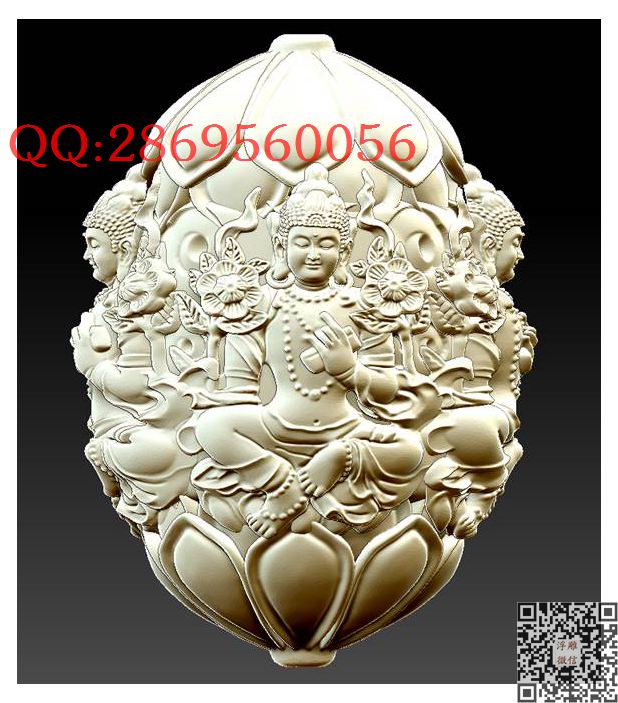 L329度母渡母祖母勒子_STL圆雕图立体模型3d打印核雕精雕图浮雕图