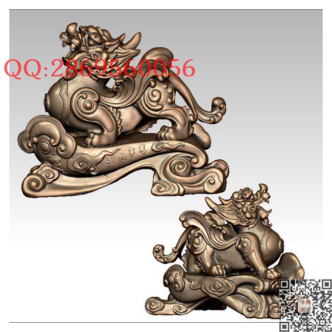 LDP-016貔貅摆件_STL圆雕图立体模型3d打印核雕精雕图浮雕图