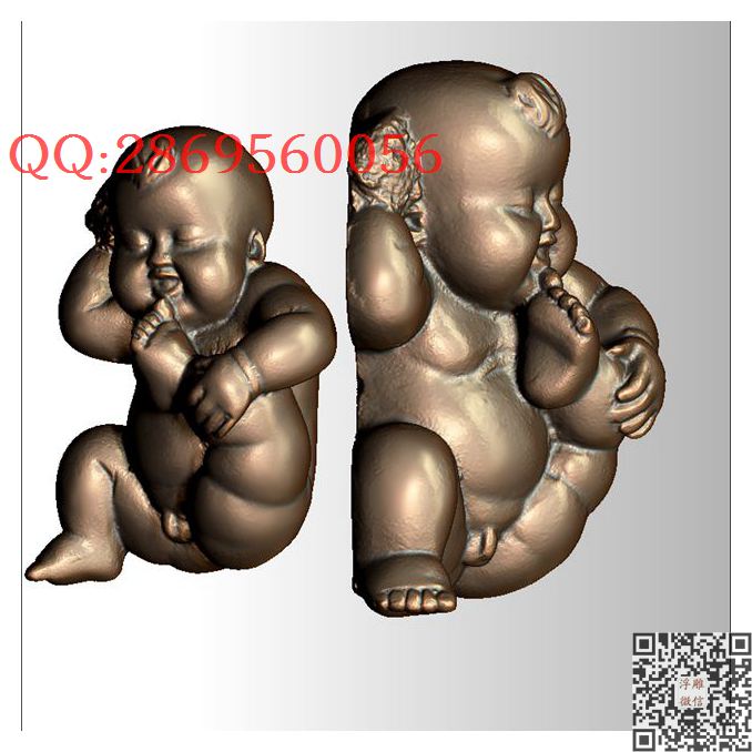 LRT-006儿童小孩_STL圆雕图立体模型3d打印核雕精雕图浮雕图