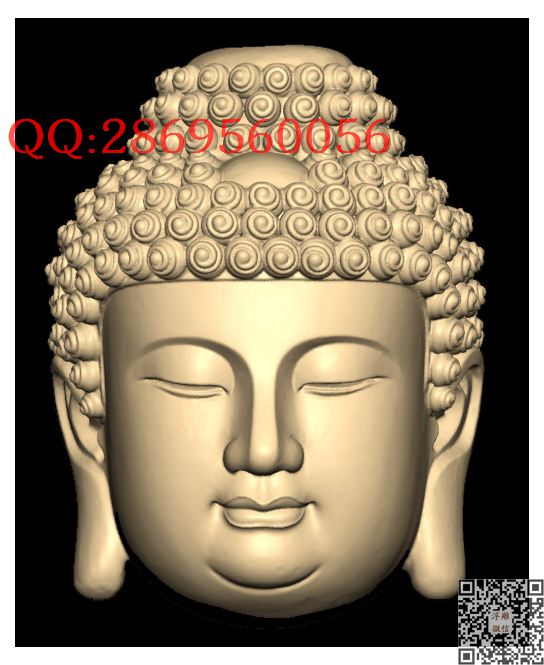 XA244佛头_STL圆雕图立体模型3d打印核雕精雕图浮雕图