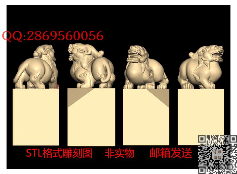 XA959貔貅印章1_STL圆雕图立体模型3d打印核雕精雕图浮雕图