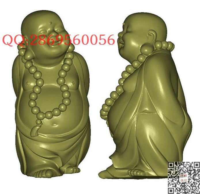 Y68弥勒站_STL圆雕图立体模型3d打印核雕精雕图浮雕图