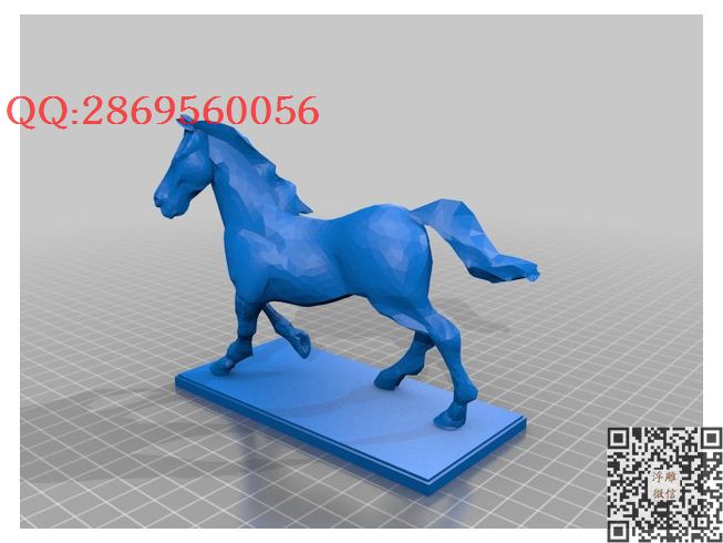 一匹马_STL圆雕图立体模型3d打印核雕精雕图浮雕图