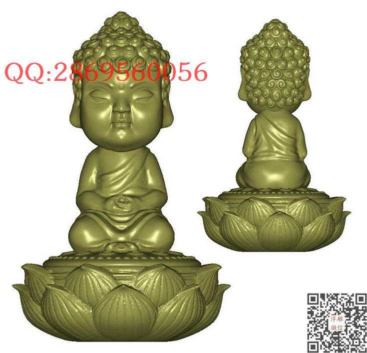 卡通弥勒佛香炉_STL圆雕图立体模型3d打印核雕精雕图浮雕图