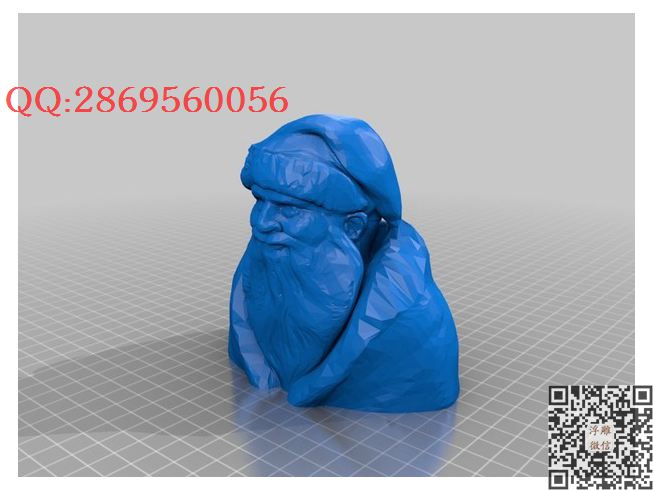 圣诞老人半身像_STL圆雕图立体模型3d打印核雕精雕图浮雕图