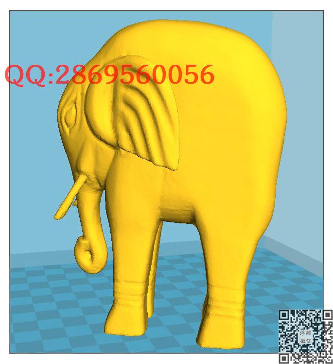 大象雕像_STL圆雕图立体模型3d打印核雕精雕图浮雕图