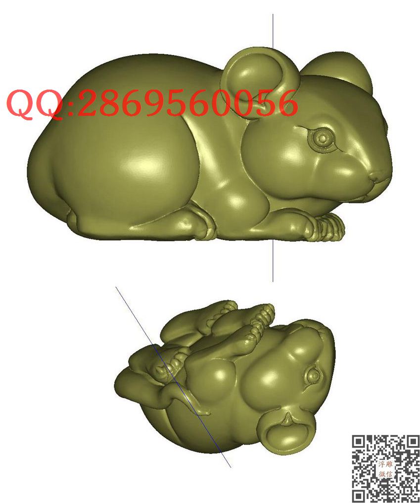 小仓鼠_STL圆雕图立体模型3d打印核雕精雕图浮雕图