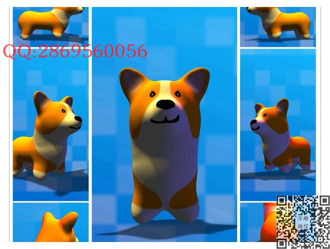 柯基犬32941m4q6a796sb6yd6bs_STL圆雕图立体模型3d打印核雕精雕图浮雕图