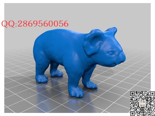 树袋熊_STL圆雕图立体模型3d打印核雕精雕图浮雕图