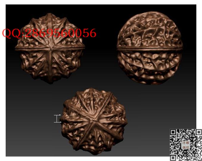 核桃53_STL圆雕图立体模型3d打印核雕精雕图浮雕图