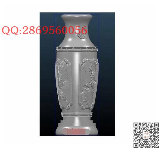 梅兰竹菊大花瓶_STL圆雕图立体模型3d打印核雕精雕图浮雕图