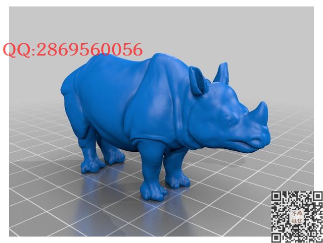 犀牛_STL圆雕图立体模型3d打印核雕精雕图浮雕图