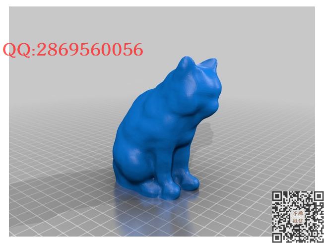 猫雕像2_STL圆雕图立体模型3d打印核雕精雕图浮雕图