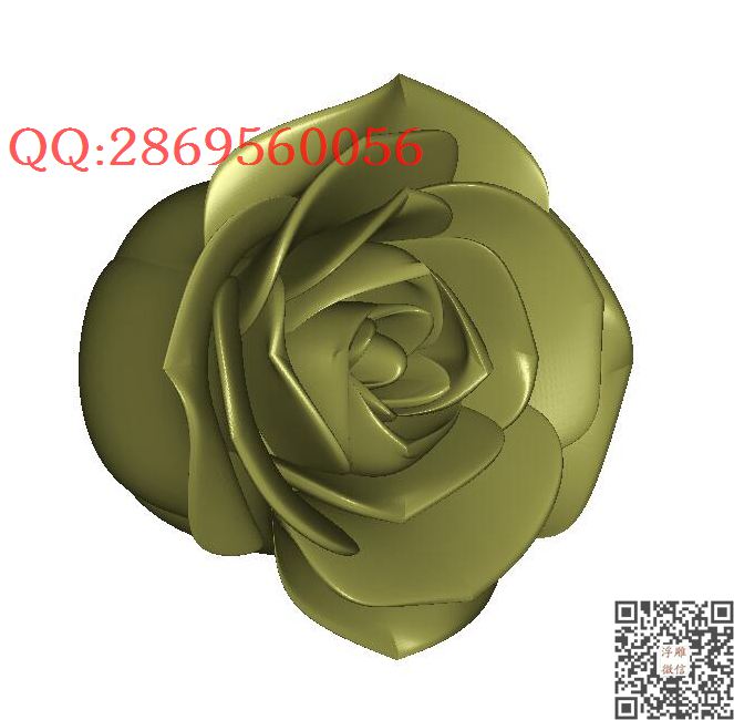玫瑰花STL_STL圆雕图立体模型3d打印核雕精雕图浮雕图