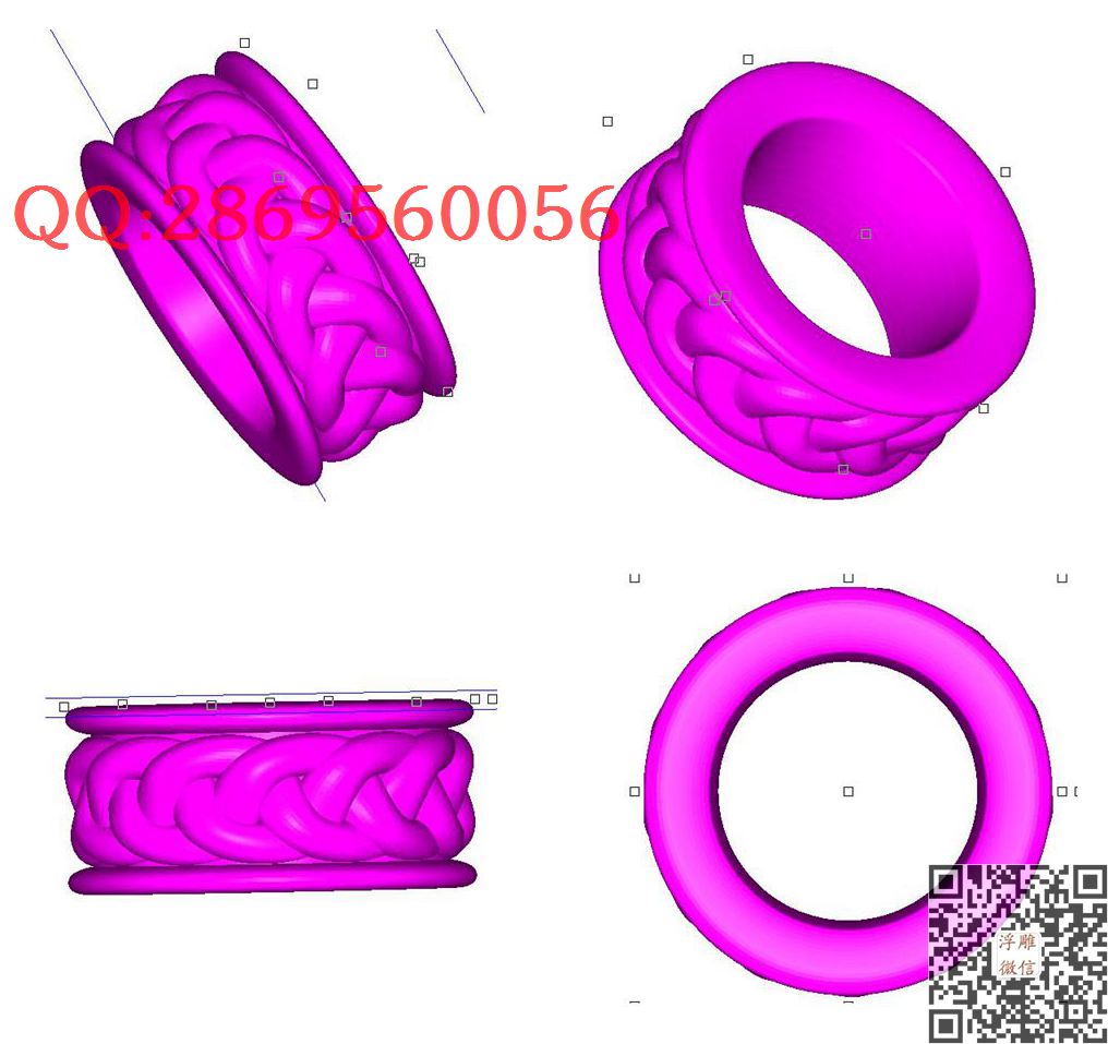 花纹戒指_STL圆雕图立体模型3d打印核雕精雕图浮雕图