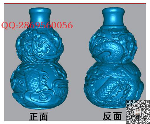 葫芦10_STL圆雕图立体模型3d打印核雕精雕图浮雕图