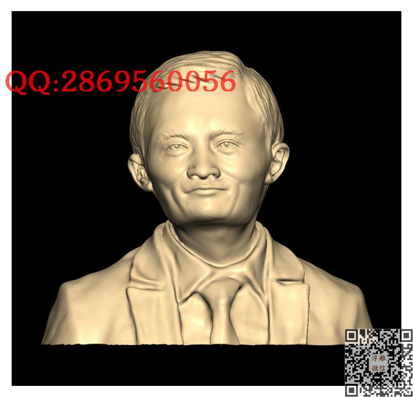 马云_STL圆雕图立体模型3d打印核雕精雕图浮雕图