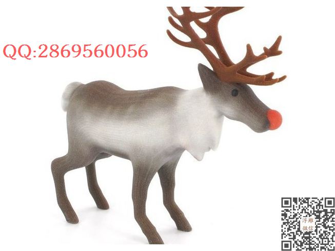 驯鹿_STL圆雕图立体模型3d打印核雕精雕图浮雕图