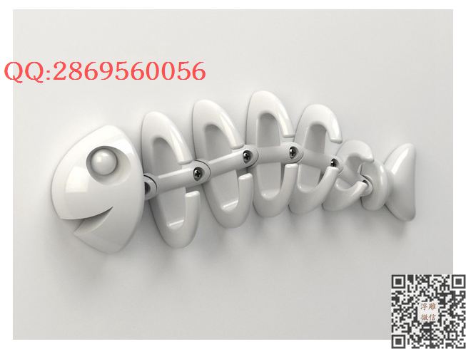 鱼骨头墙衣架_STL圆雕图立体模型3d打印核雕精雕图浮雕图