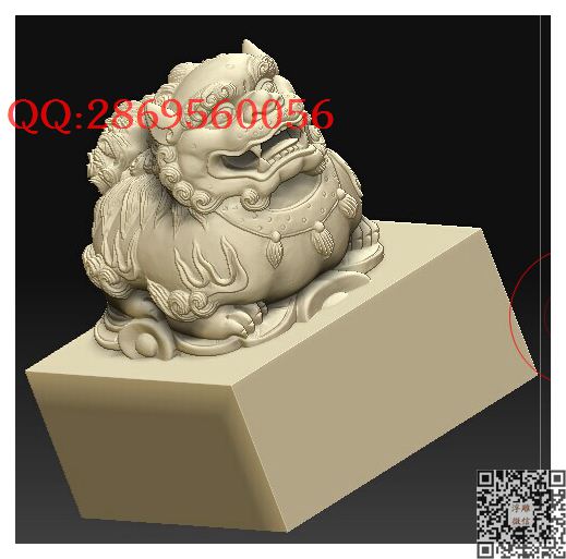 龙兽印章3d貔貅1_STL圆雕图立体模型3d打印核雕精雕图浮雕图