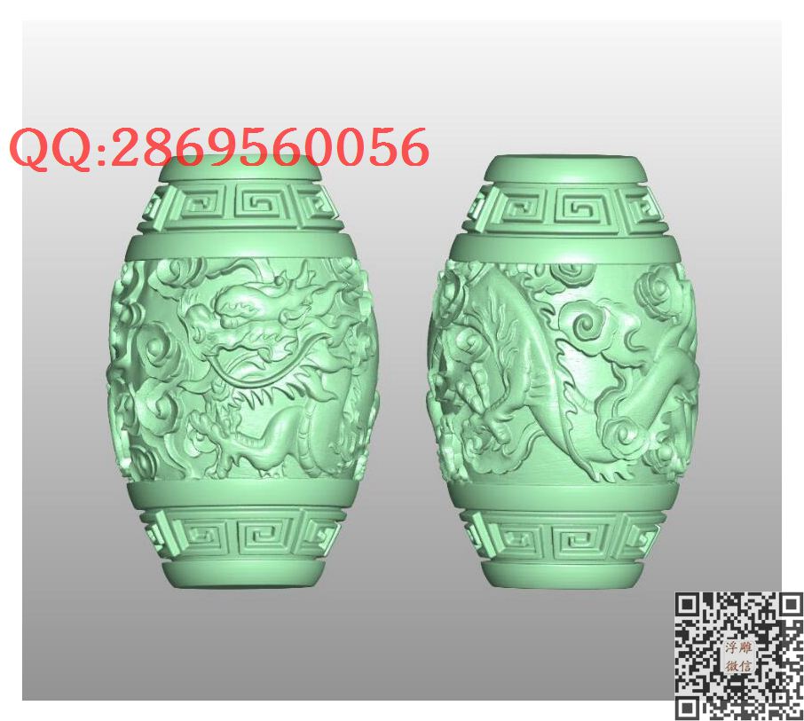 龙桶珠stl332_STL圆雕图立体模型3d打印核雕精雕图浮雕图