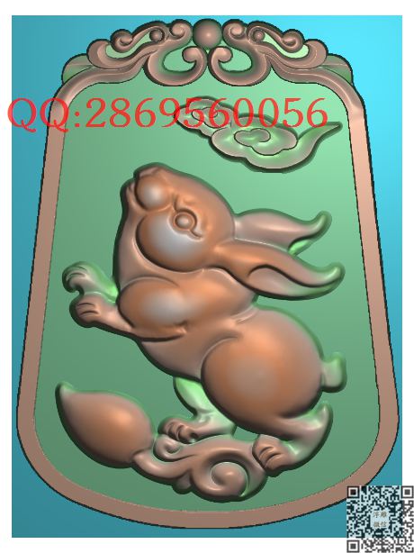 D3T11_仿古动物挂件生肖牌子玉雕瑞兽精雕图浮雕图