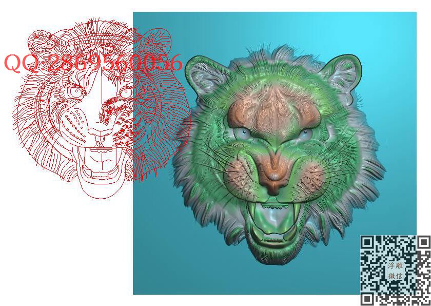 DH120狼头_仿古动物挂件生肖牌子玉雕瑞兽精雕图浮雕图
