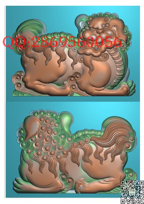 狮子18-DS10_仿古动物挂件生肖牌子玉雕瑞兽精雕图浮雕图