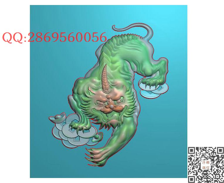 铜钱貔貅3_仿古动物挂件生肖牌子玉雕瑞兽精雕图浮雕图