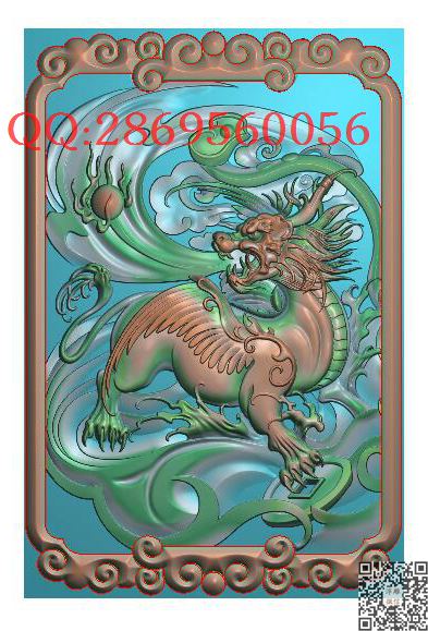 麒麟动物18-DQ11_仿古动物挂件生肖牌子玉雕瑞兽精雕图浮雕图