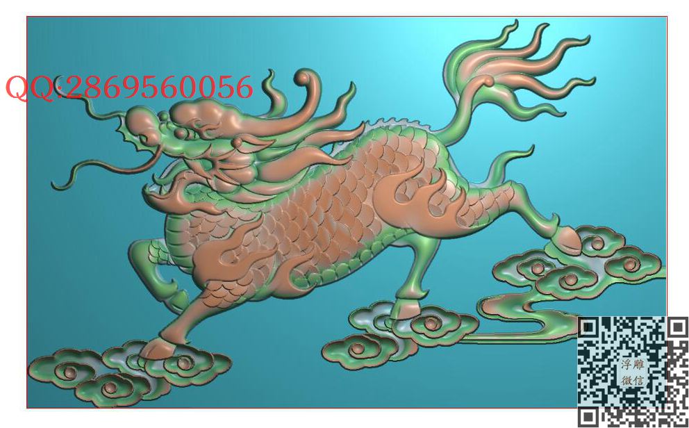 麒麟祥云有鳞_仿古动物挂件生肖牌子玉雕瑞兽精雕图浮雕图