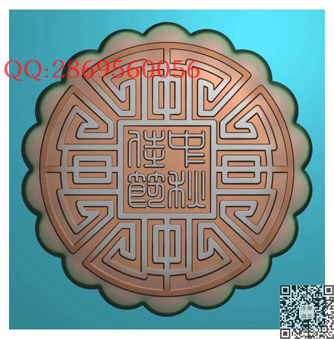 方篆中秋佳节月饼模具图_圆形中秋月饼模具月饼模子精雕图浮雕图