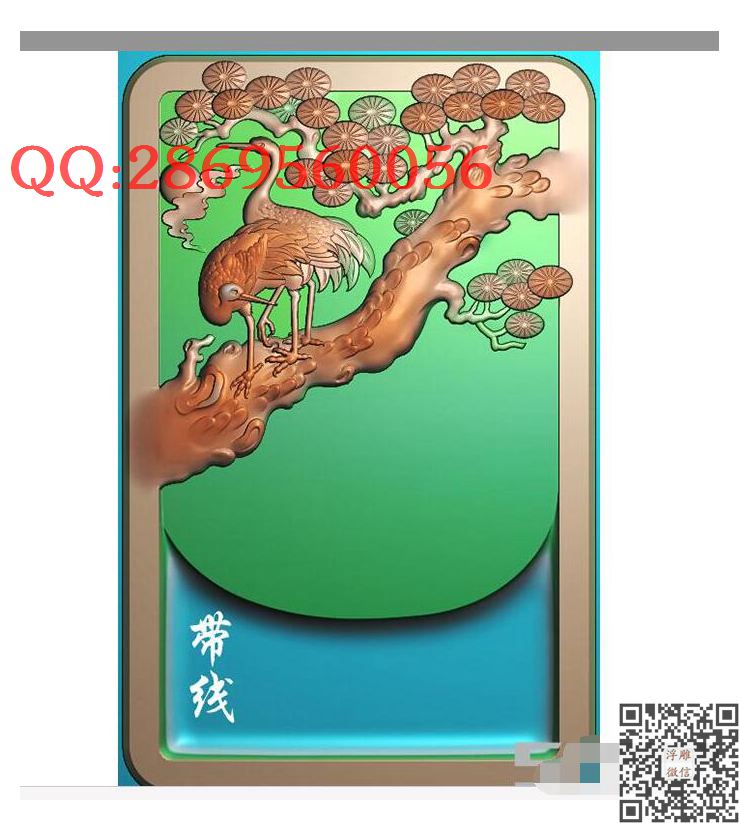 YT-015松鹤砚台带线_玉雕仿古挂件花件牌子46牌木雕图牙雕图46牌精雕图浮雕图