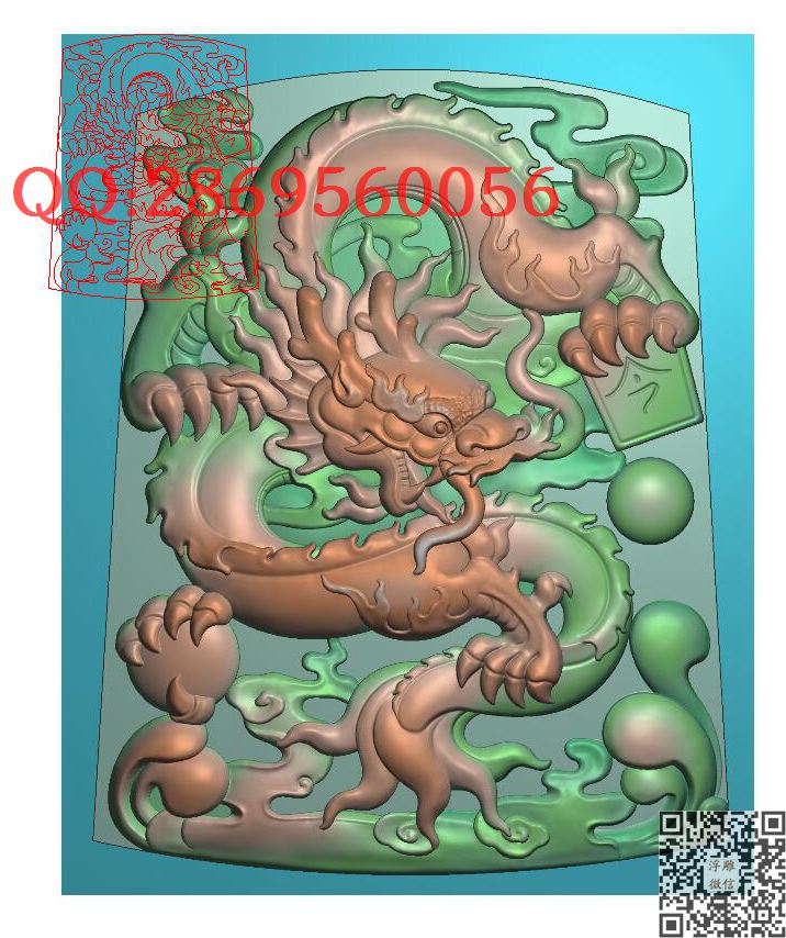今盘龙_玉雕仿古挂件花件牌子46牌木雕图牙雕图46牌精雕图浮雕图