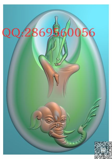 椭圆蛋形小无相普贤_玉雕仿古挂件花件牌子46牌木雕图牙雕图46牌精雕图浮雕图