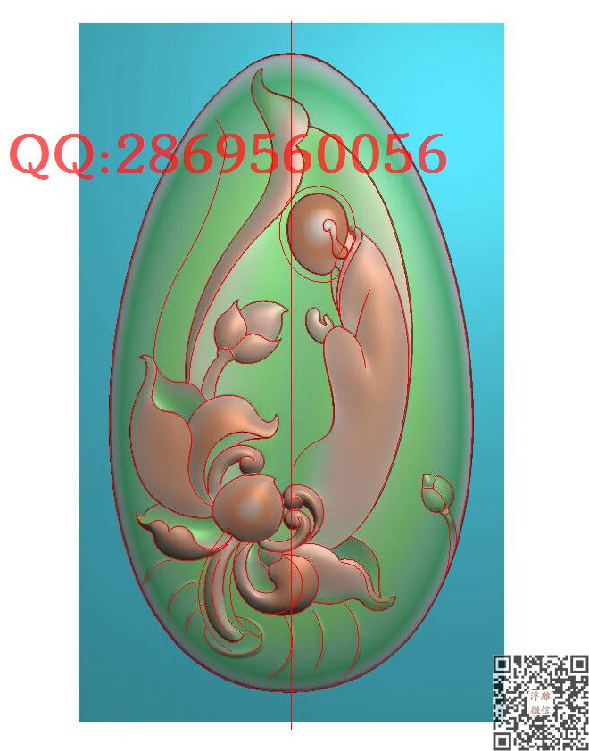 玉雕椭圆滴水莲花悟道_玉雕仿古挂件花件牌子46牌木雕图牙雕图46牌精雕图浮雕图