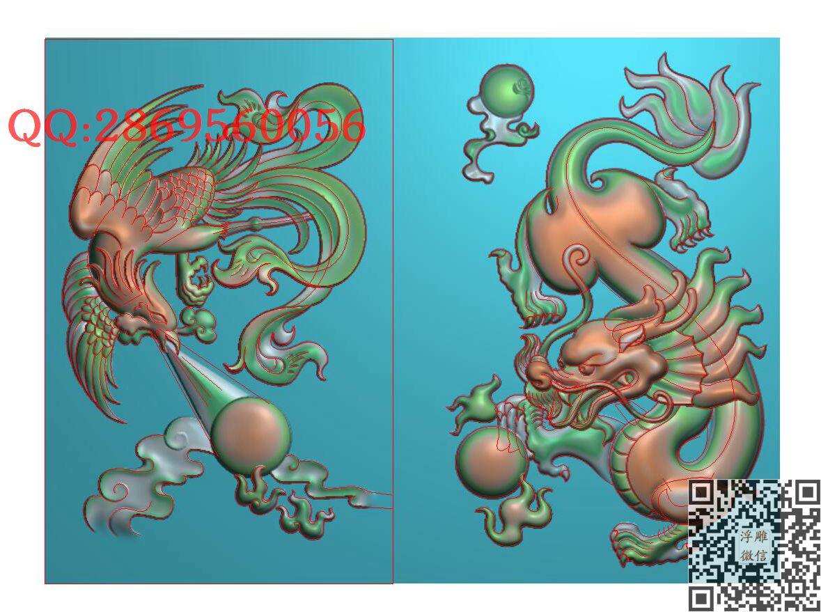 fd221龙凤戏珠牌情侣牌11_玉雕龙牌龙凤挂件龙凤牌子46牌精雕图浮雕图