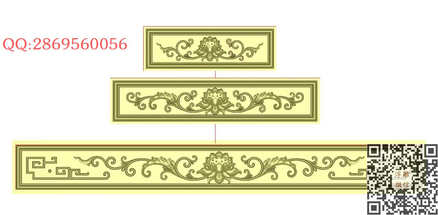 莲花洋花围板493x108_横洋花欧式洋花贴花门花洋贴花精雕图浮雕图