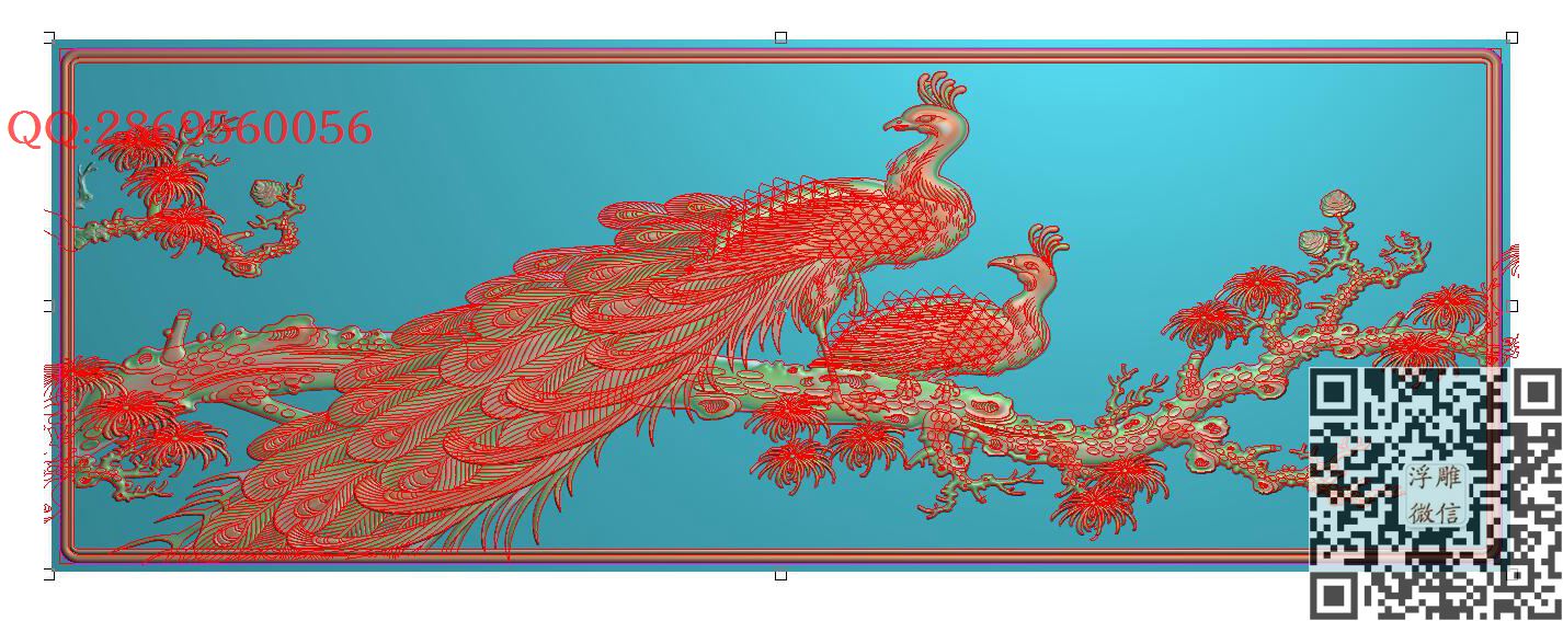 双人椅孔雀_四季花鸟门板花鸟屏风精雕图浮雕图