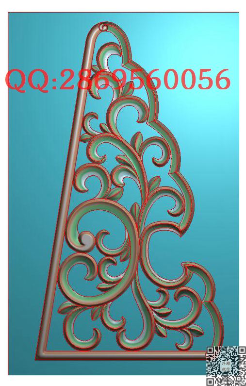 0159皇宫椅靠背333_镂空洋花角花仿古雀替精雕图浮雕图
