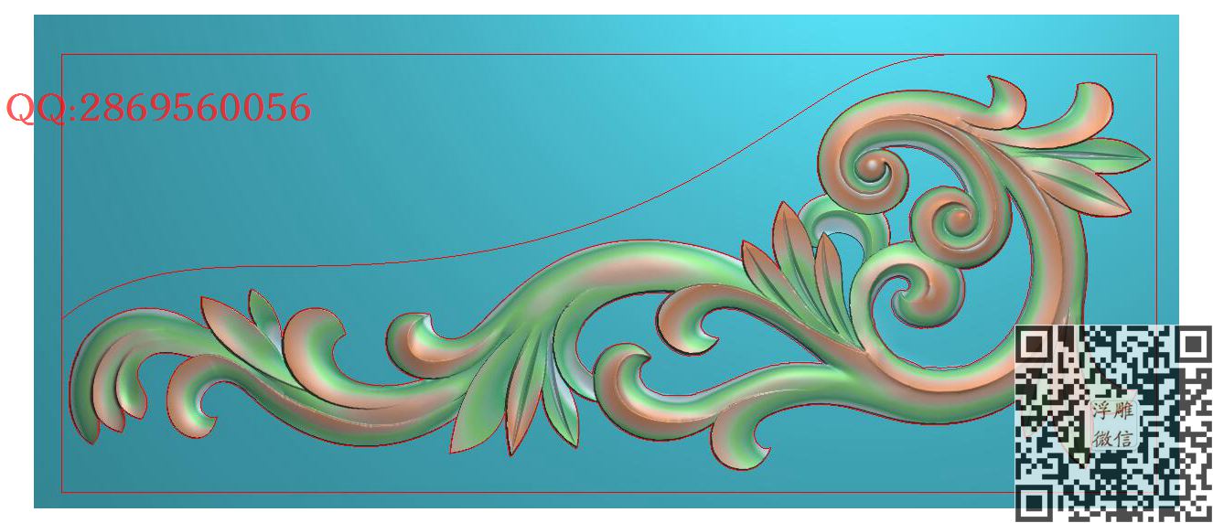 角花BD-002_镂空洋花角花仿古雀替精雕图浮雕图