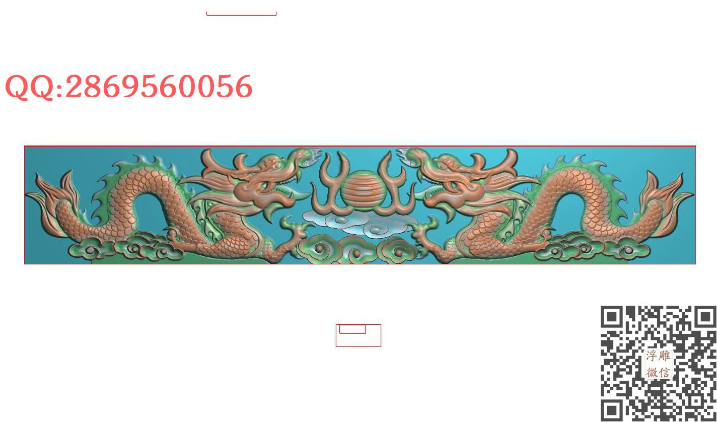 D74双龙板_龙凤呈祥龙凤戏珠精雕图浮雕图