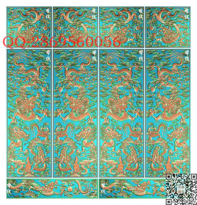 ZTGM-045清底云龙顶箱柜带线_龙凤呈祥龙凤戏珠精雕图浮雕图