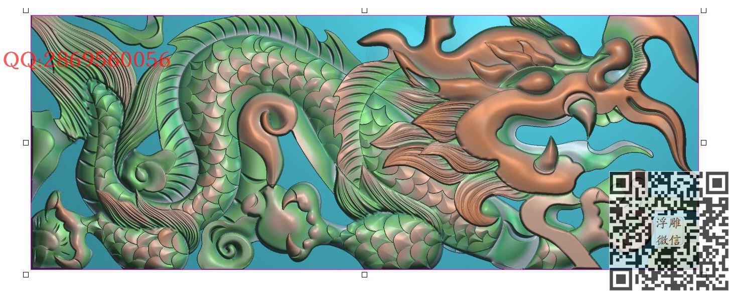 镂空单龙182-69_龙凤呈祥龙凤戏珠精雕图浮雕图