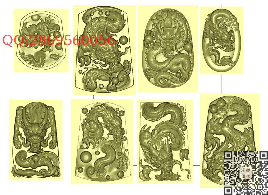龙腾四海8张打包_龙凤呈祥龙凤戏珠精雕图浮雕图