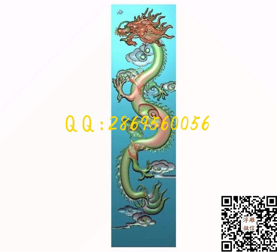 精雕图-龙凤-龙-竖_龙凤数控精雕图精雕图浮雕图