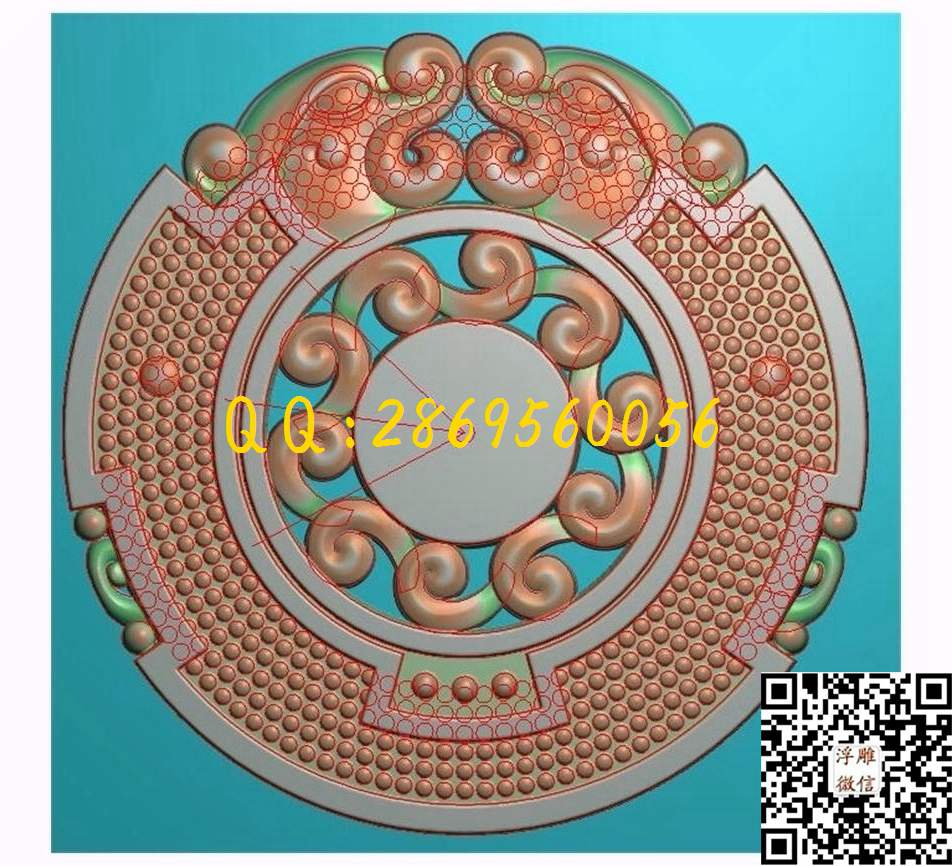 双龙头乳丁兽玉璧_龙牌祥云仿古玉雕龙凤挂件龙头凤凰精雕图浮雕图