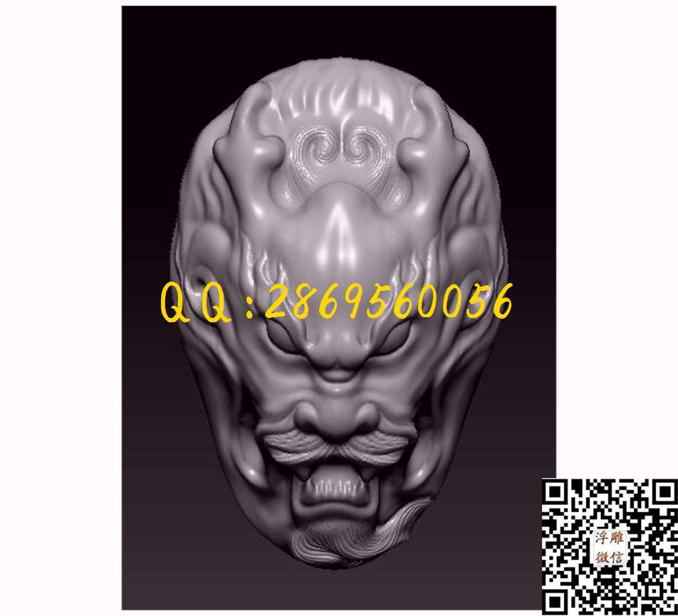 XA980龙头把件_圆雕图STL立体模型四轴电脑雕刻立体浮雕精雕图浮雕图