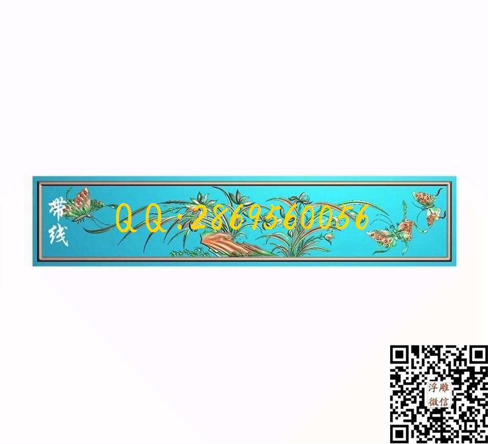 HN-003兰花_仿古四季花鸟门板背板靠背精雕图浮雕图
